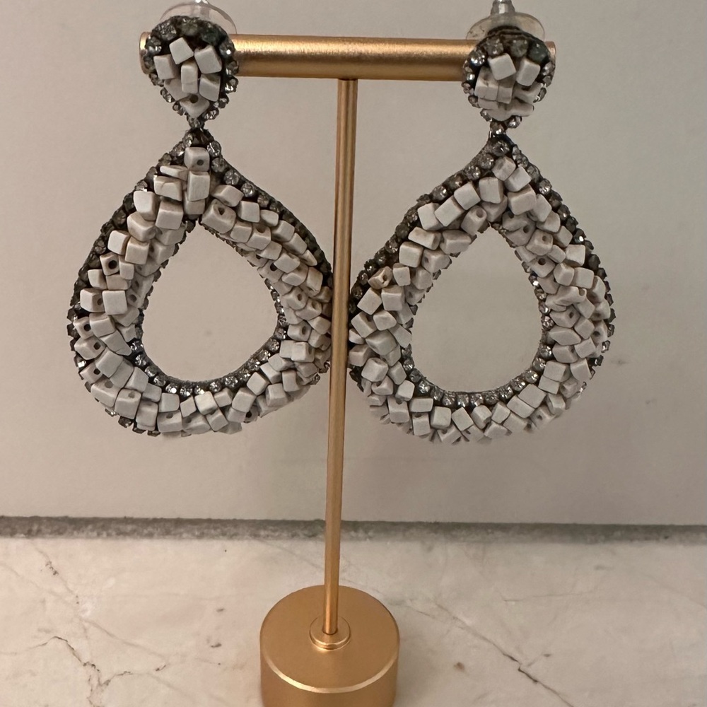 Elegant Beaded Greek Teardrop Earrings